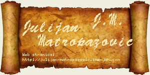 Julijan Matropazović vizit kartica